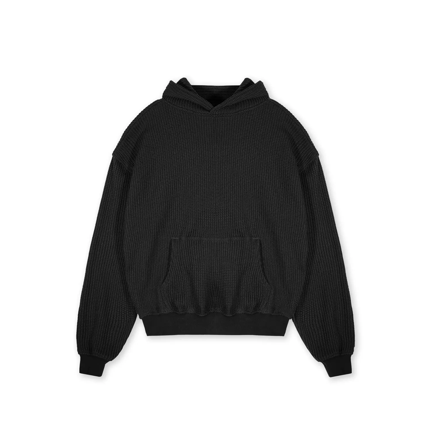 Genèse Knit Hoodie - Black