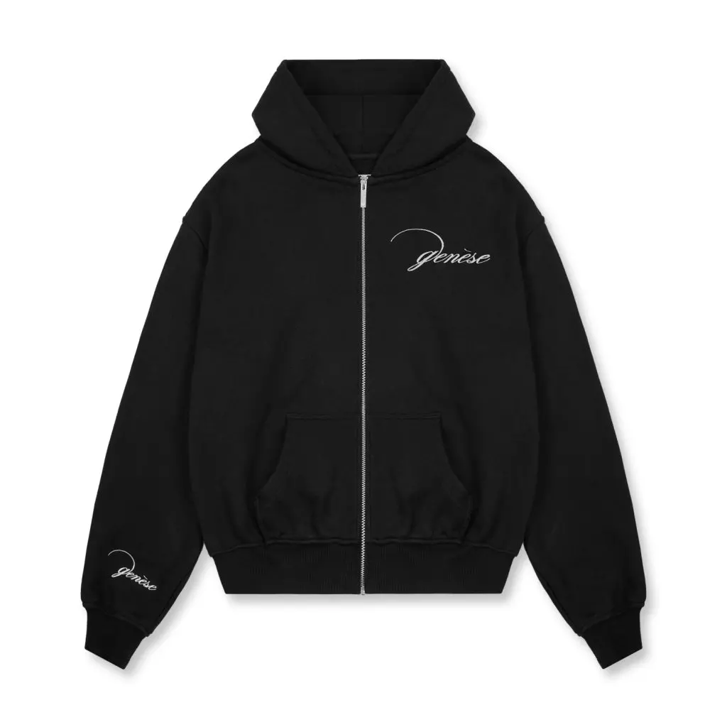 Genèse Logo Zip Hoodie - Black