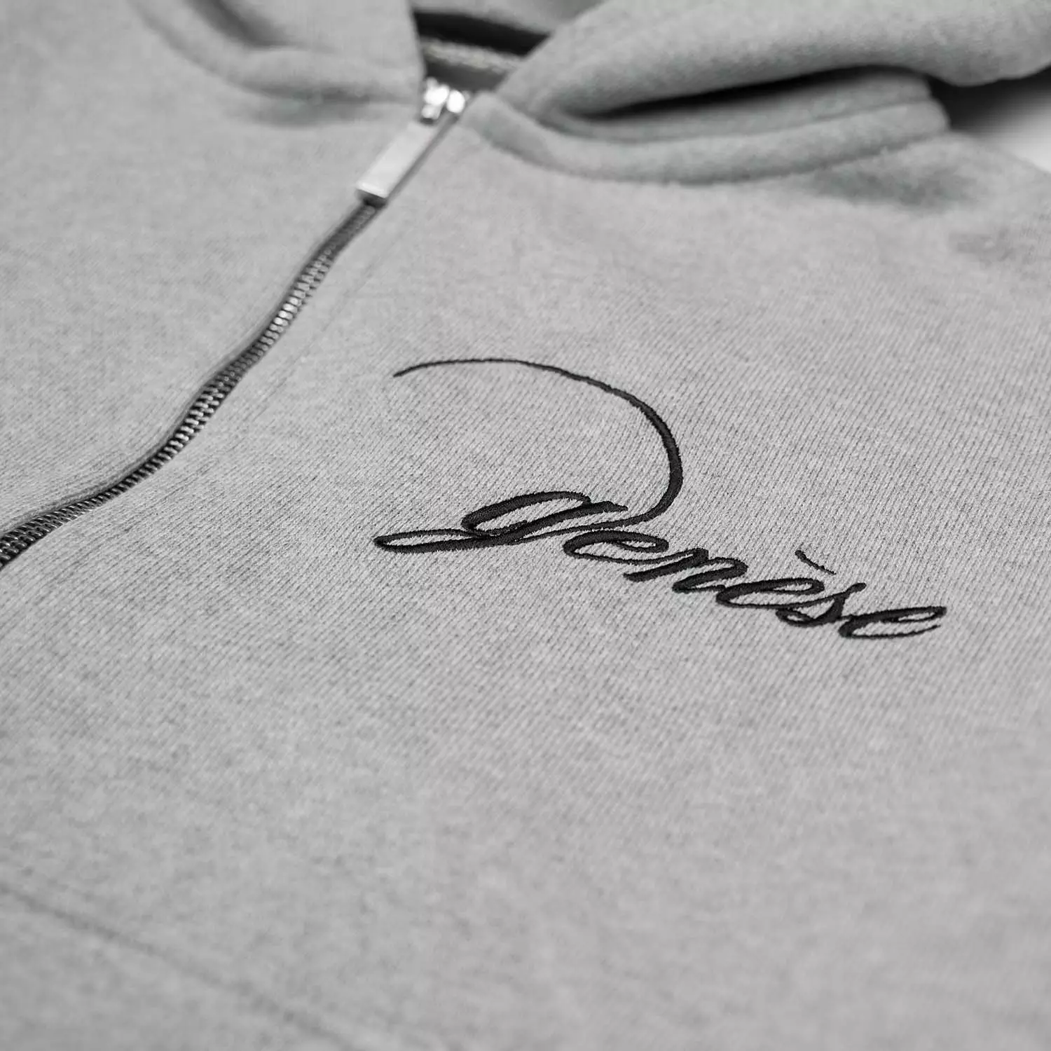 Genèse Logo Zip Hoodie - Grey Melange